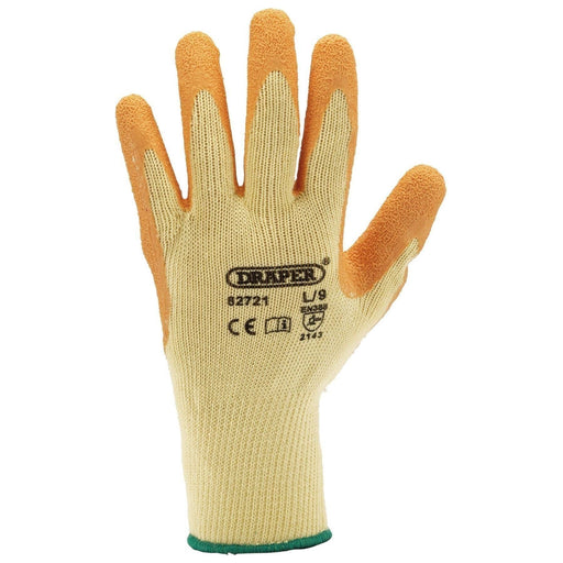 Draper Heavy Duty Latex Coated Work Gloves, Large, Orange 82721 Draper  - Town Parts
