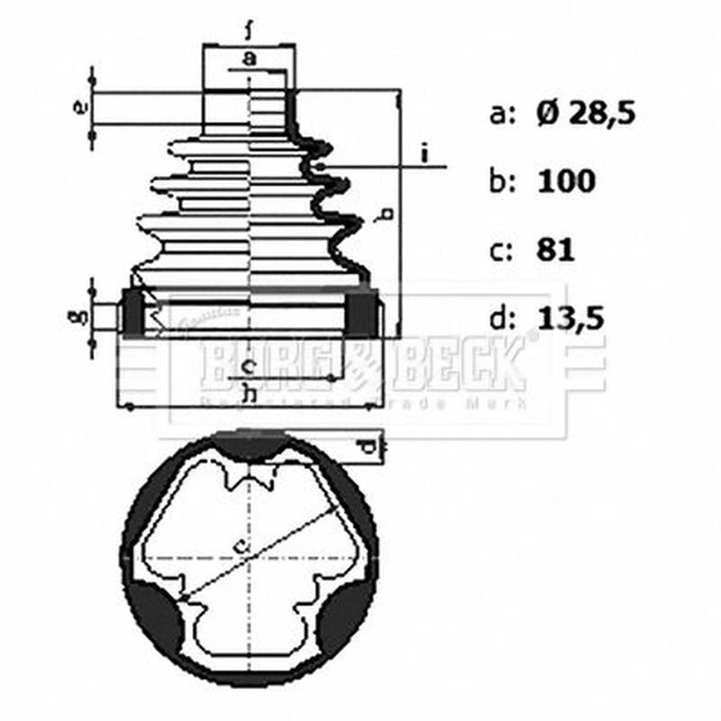 Borg & Beck Drive Shaft Bellow Kit Front Left BCB6440