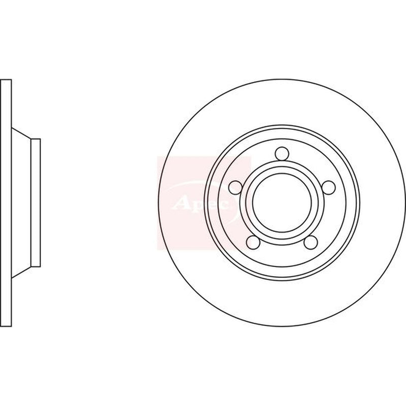 Apec 2 x Solid Front Brake Discs DSK638