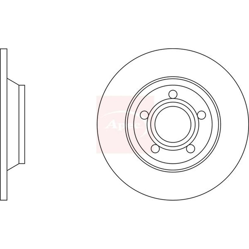 Apec 2 x Solid Front Brake Discs DSK638