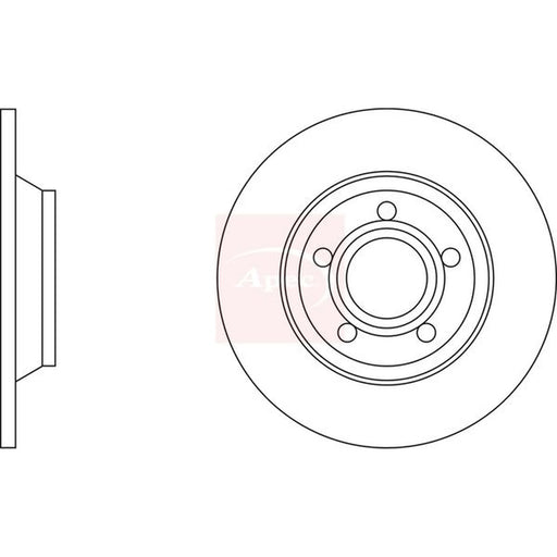 Apec 2 x Solid Front Brake Discs DSK638