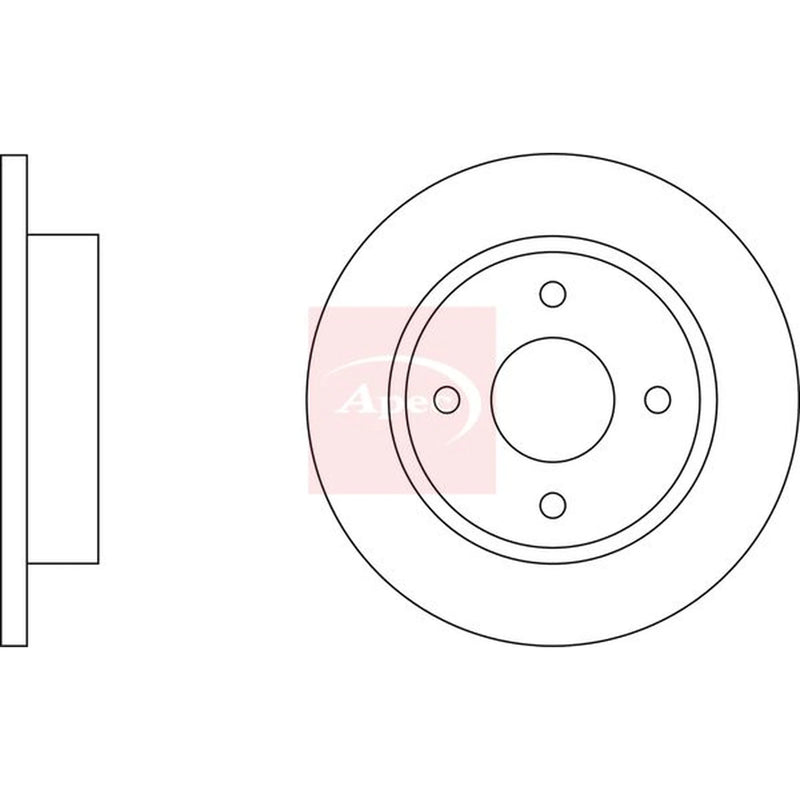 Apec 2 x Solid Front Brake Discs DSK163