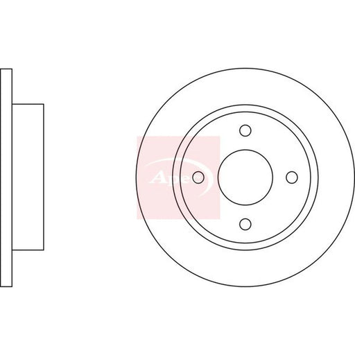 Apec 2 x Solid Front Brake Discs DSK163