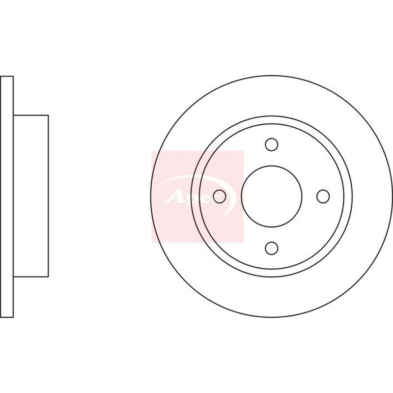 Apec 2 x Solid Front Brake Discs DSK163