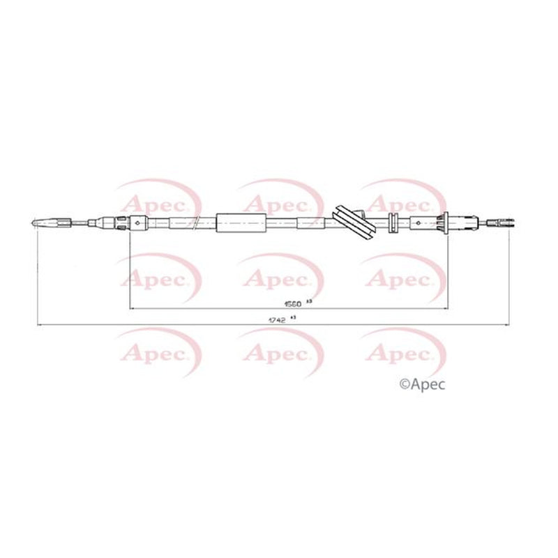 Apec Handbrake Cable Left Rear CAB1747
