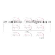 Apec Handbrake Cable Left Rear CAB1747
