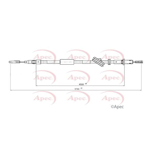 Apec Handbrake Cable Left Rear CAB1747