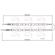 Apec Handbrake Cable Left Rear CAB1459