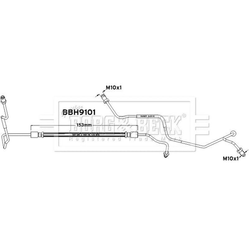 Borg & Beck Brake Hydraulic Hose Line Rear BBH9101
