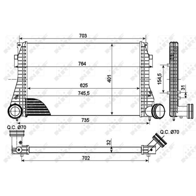 NRF Intercooler (Charge Air Cooler) 30290