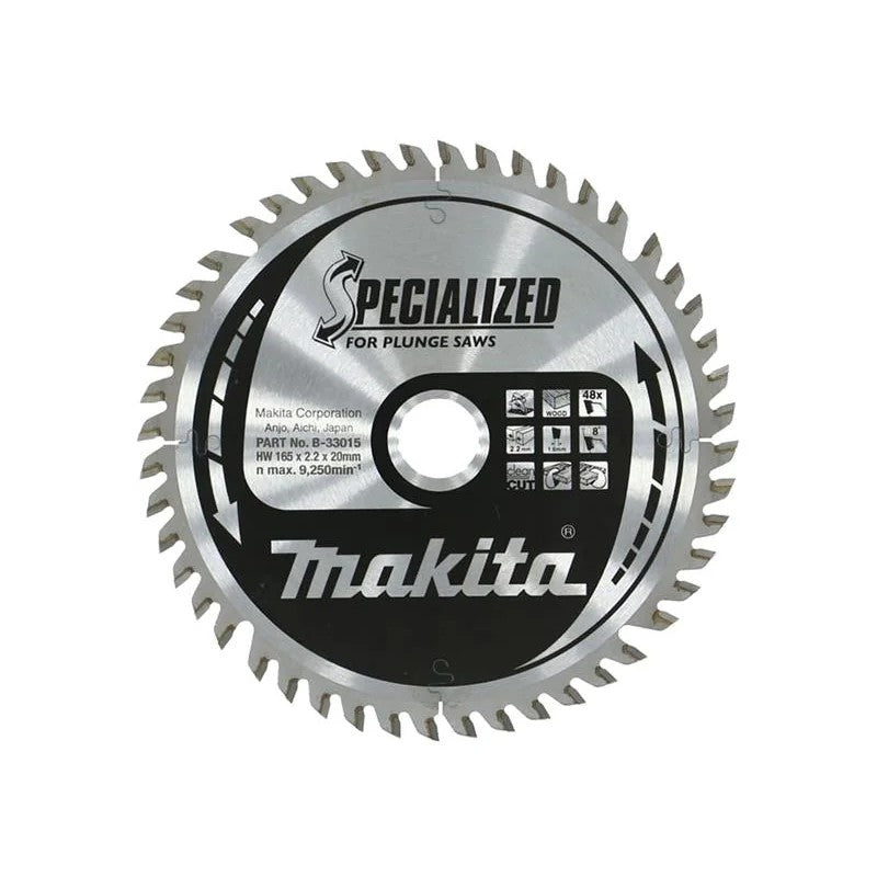 Makita B-33015 Specialized for Plunge Saws Blade 165 x 20mm x 48T - B-33015