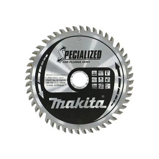 Makita B-33015 Specialized for Plunge Saws Blade 165 x 20mm x 48T - B-33015