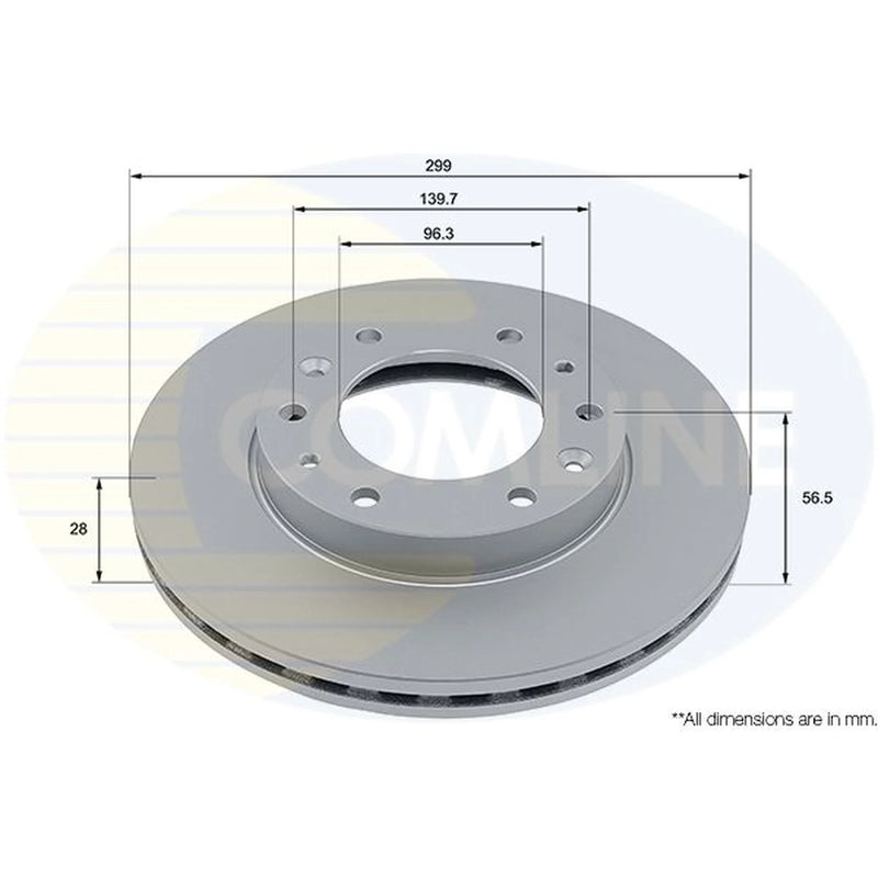 Comline 2 x Internally Vented Front Brake Discs ADC5035V