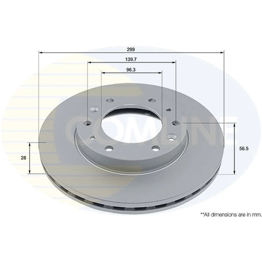 Comline 2 x Internally Vented Front Brake Discs ADC5035V