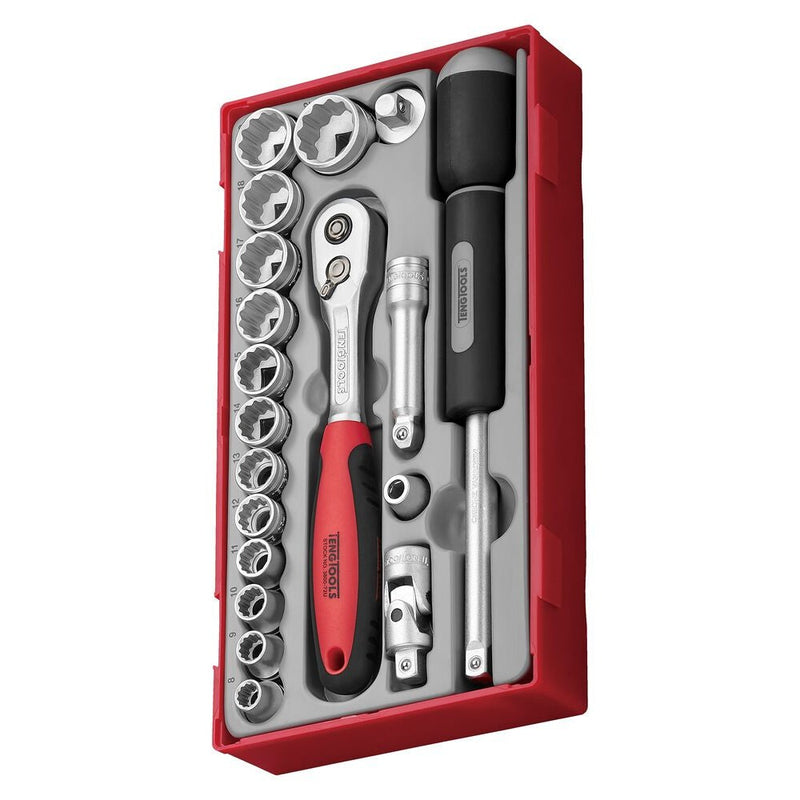 Teng Tools Socket Set 3/8" Drive TT1 19 Pieces