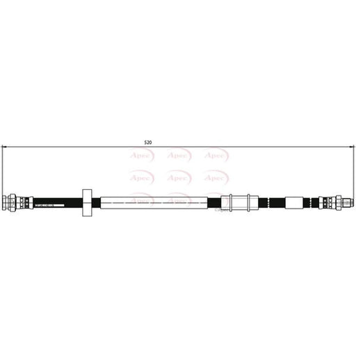 Apec Brake Hydraulic Hose Line Front HOS3809
