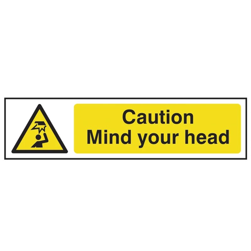 Scan Caution Mind Your Head - PVC Sign 200 x 50mm - 5110