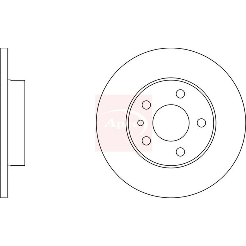 Apec 2 x Solid Rear Brake Discs DSK254