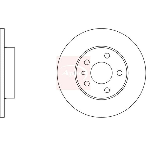 Apec 2 x Solid Rear Brake Discs DSK254