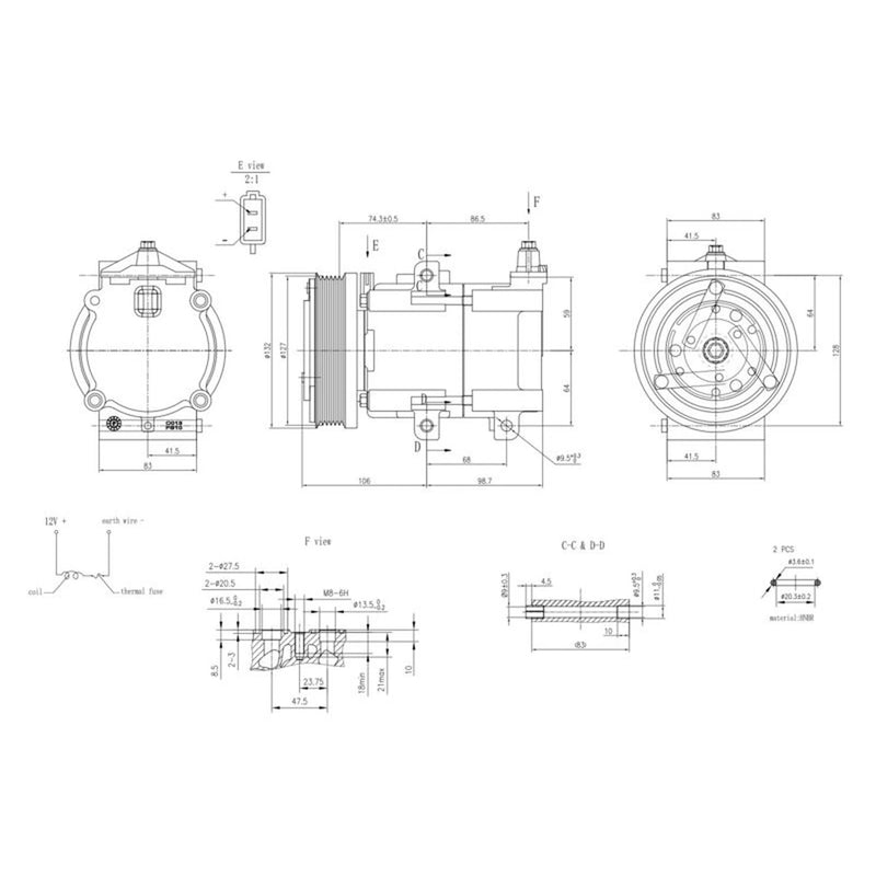 Hella Air Conditioning Compressor 8FK 366 201-061