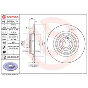 Brembo 2 x Solid Rear Brake Discs 08.D760.11