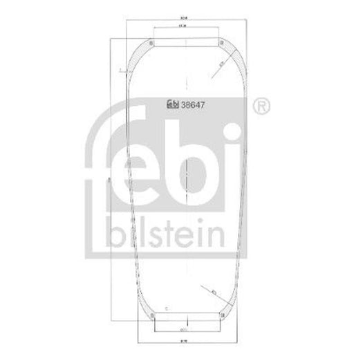 Febi Air Suspension Bellow 130mm Rear Right 38647