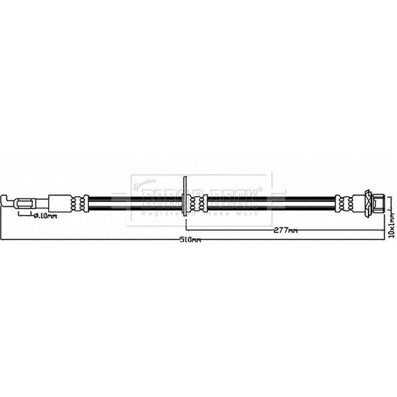 Borg & Beck Brake Hydraulic Hose Line Front Left BBH8613