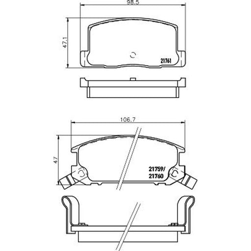 DON Rear Brake Pad Set PCP1861