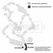 Borg & Beck Intercooler Turbo Charge Air Hose BTH1095