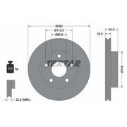 Textar 2 x Front Brake Discs 92067700