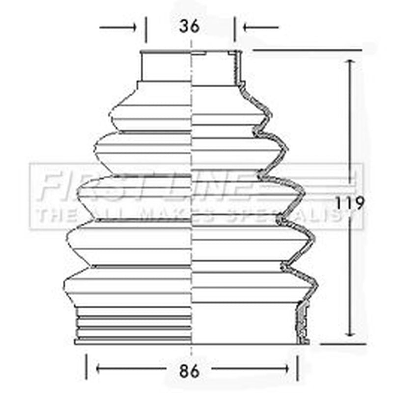 First Line Drive Shaft Bellow Kit Front Left Thermoplast FCB2280