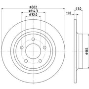 DON 2 x Solid Rear Brake Discs PCD12932