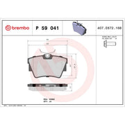 Brembo 4 x Rear Brake Pad Set P59041