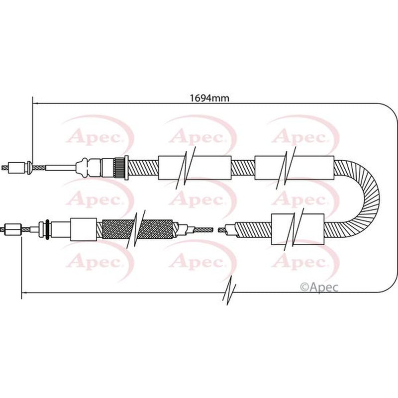 Apec Handbrake Cable Left Rear CAB1341