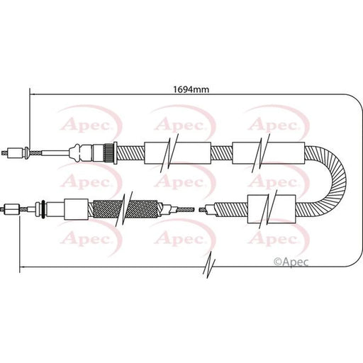 Apec Handbrake Cable Left Rear CAB1341