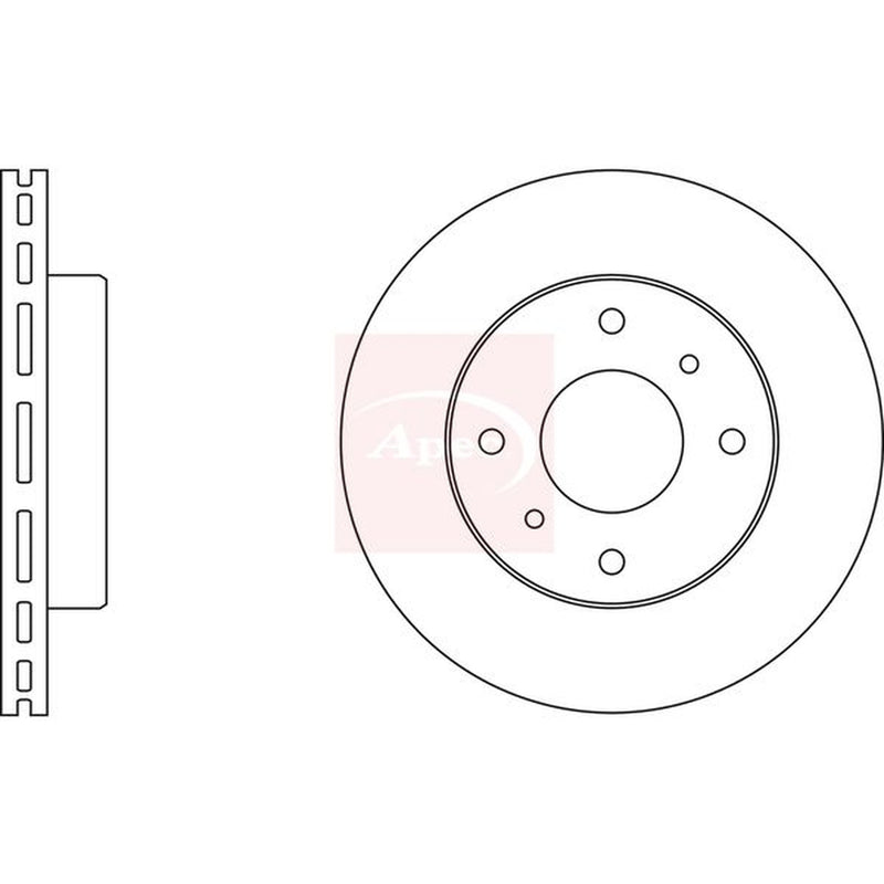 Apec 2 x Vented Front Brake Discs DSK507
