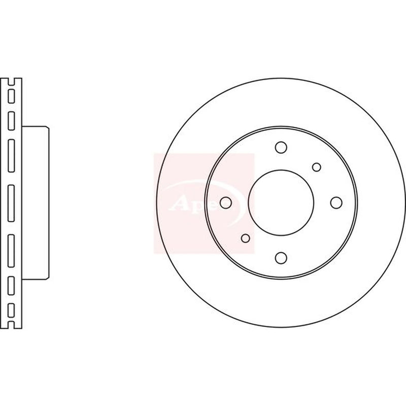Apec 2 x Vented Front Brake Discs DSK507