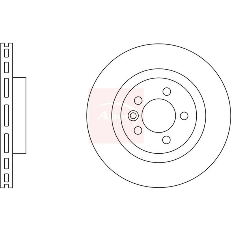 Apec 2 x Vented Front Brake Discs DSK2254