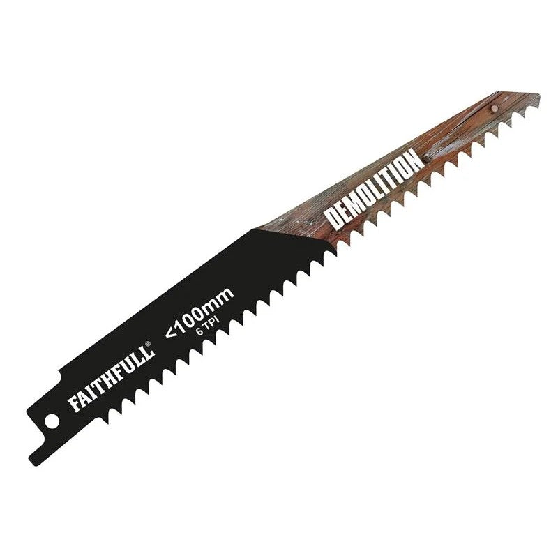Faithfull S1111DF Bi-Metal Sabre Saw Blade Demolition 228mm 6 TPI (Pack 5)