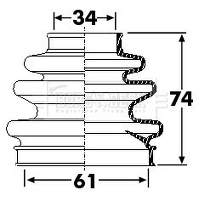 Borg & Beck Drive Shaft Bellow Kit Rear Left BCB6262