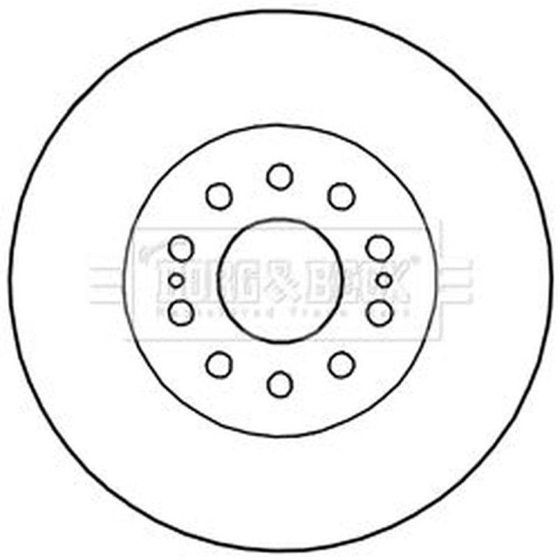 Borg & Beck 2 x Solid Front Brake Discs BBD5998S