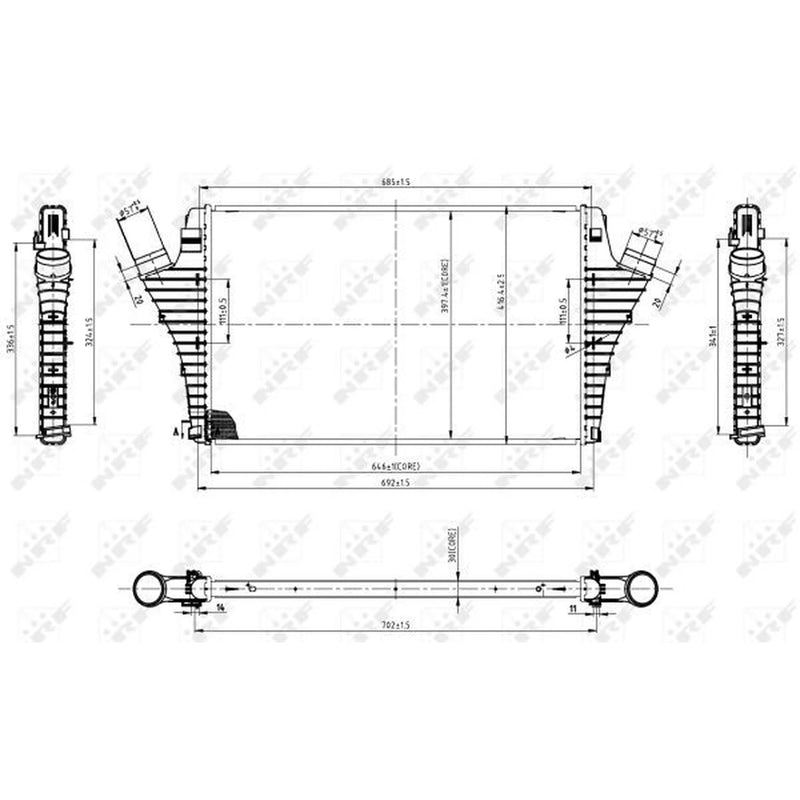 NRF Intercooler (Charge Air Cooler) 30858