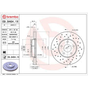 Brembo Xtra 2 x Perforated/Vented Front Brake Discs 09.9464.1X