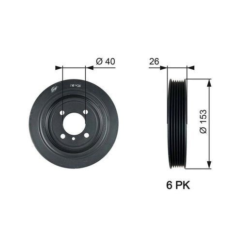 Gates Crank Shaft Belt Pulley TVD1129