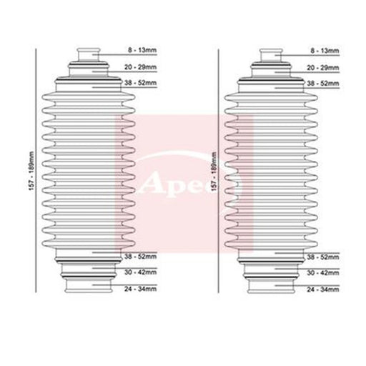 Apec Steering Bellow Kit Front ACB3007