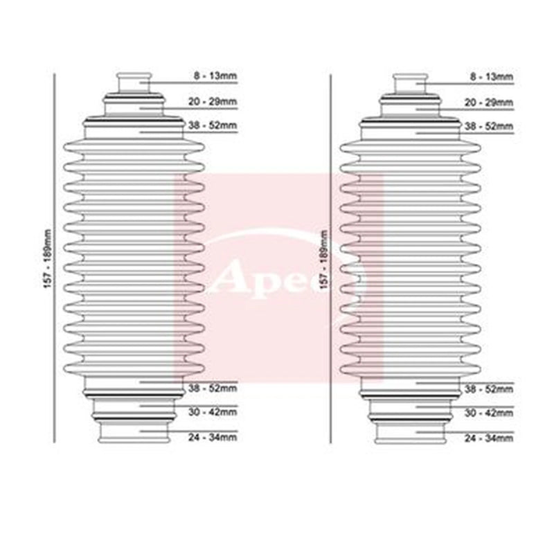 Apec Steering Bellow Kit Front ACB3001