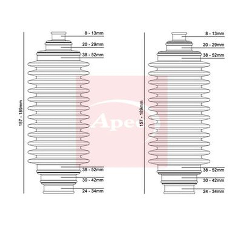 Apec Steering Bellow Kit Front ACB3001