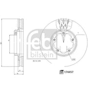 Febi 2 x Front Brake Discs 174457