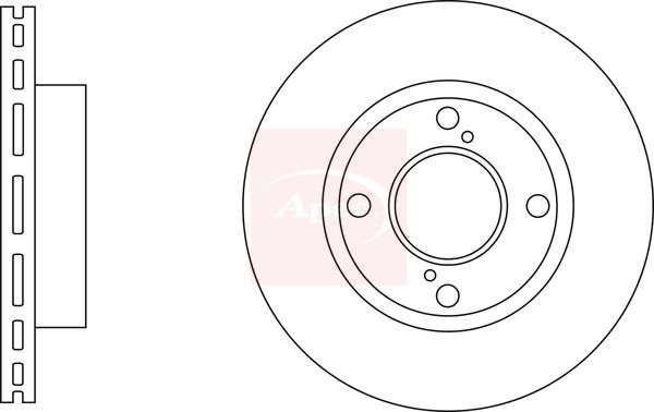 Apec 2 x Brake Disc Set Vented