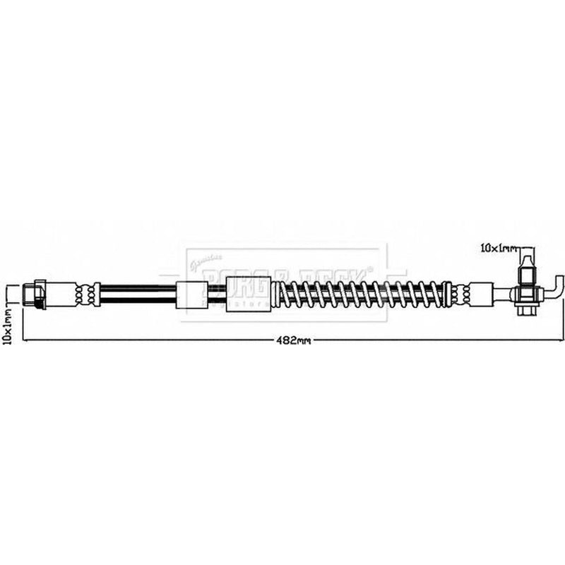 Borg & Beck Brake Hydraulic Hose Line Front Right BBH8041